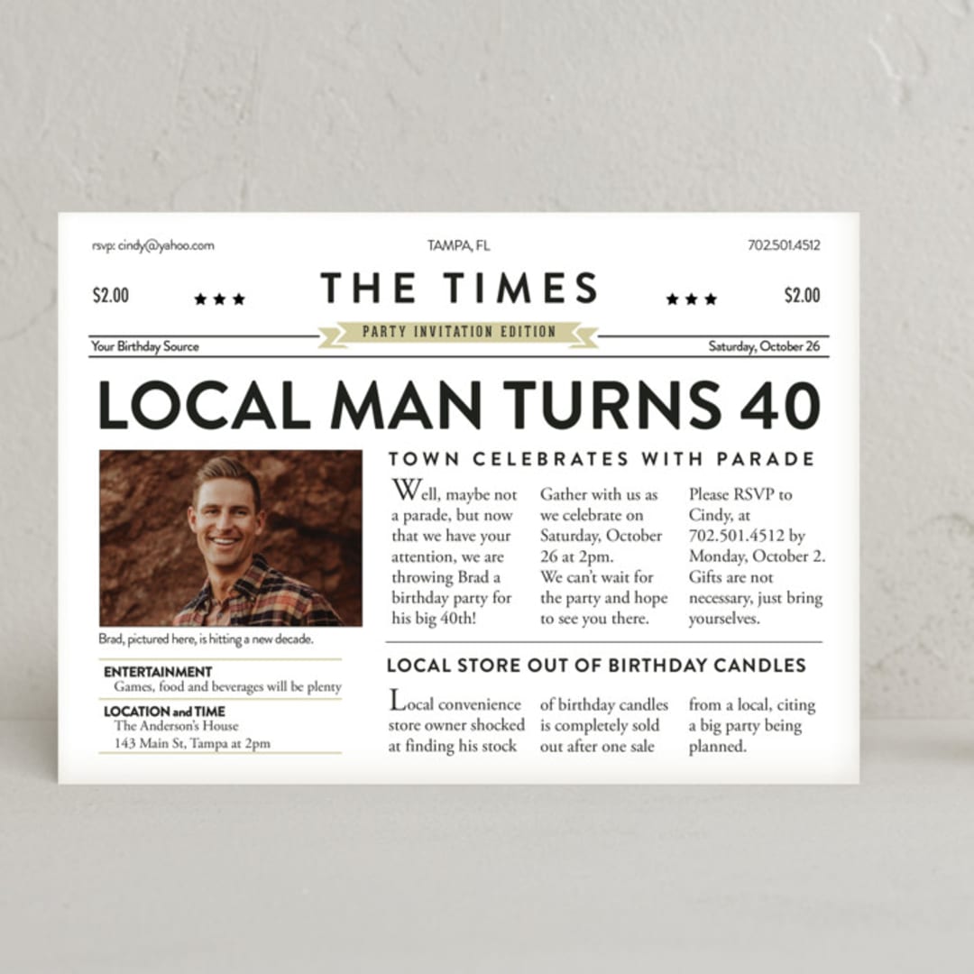 "the birthday times" - Party Invitations in Paper by Lori Wemple - Front
