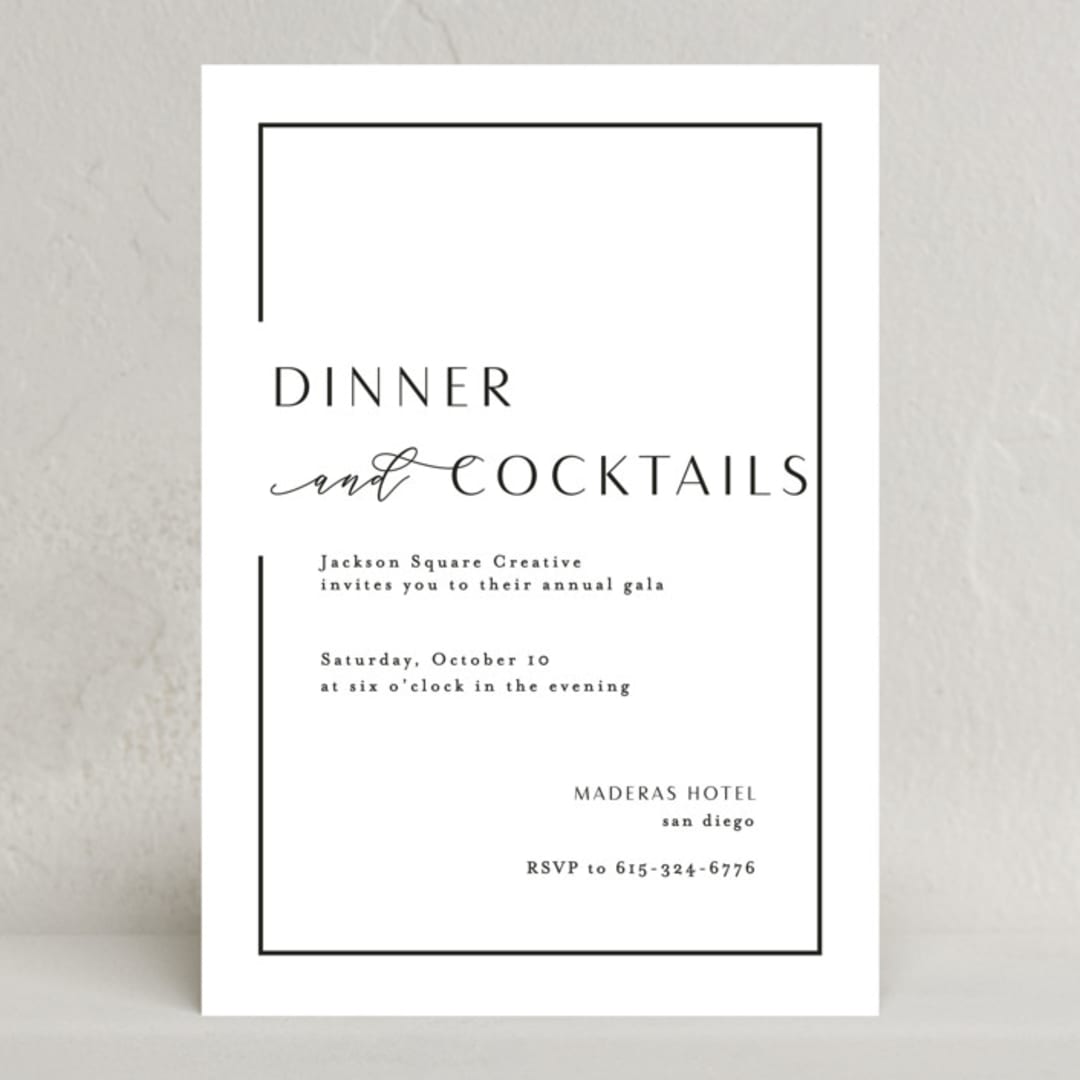 "Asymmetry" - Party Invitations in Cotton by Nicole Walsh - Front
