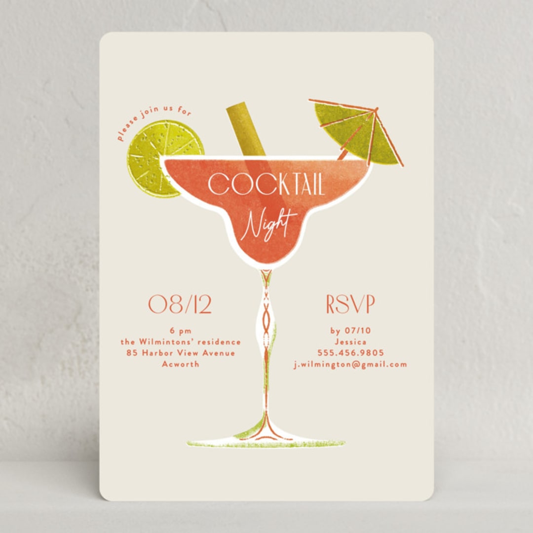 "Cocktail Night" - Party Invitations in Manhattan by Gwen Bedat - Front