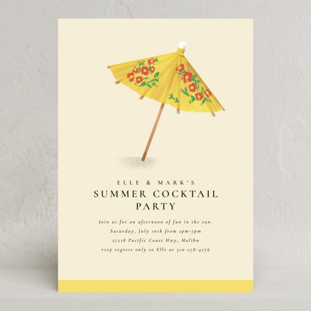 "Drink Umbrella" - Party Invitations in Sunshine by mo kelley - Front