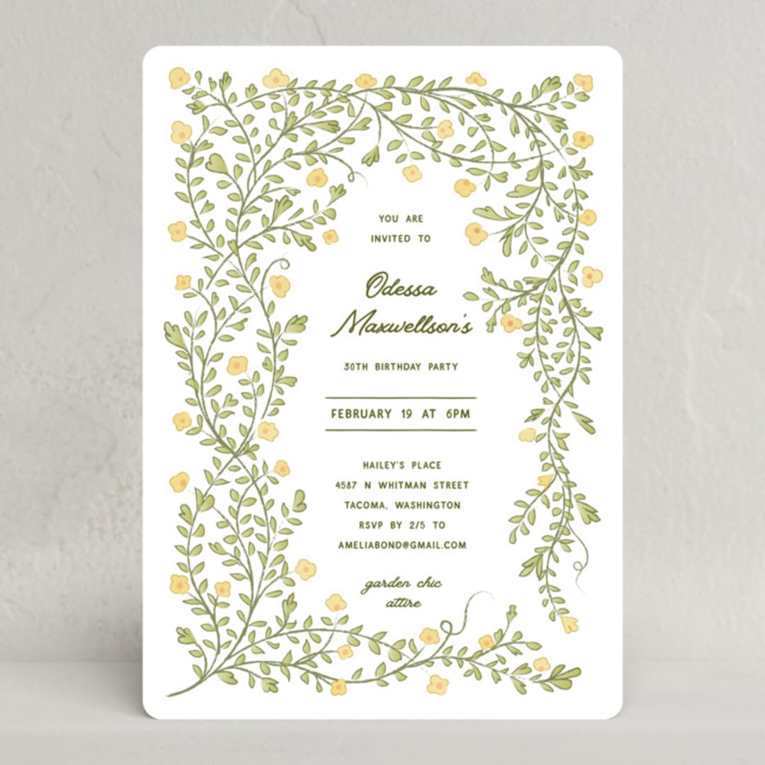 "Summer Garden" - Party Invitations in Limonada by Kamala Nahas - Front
