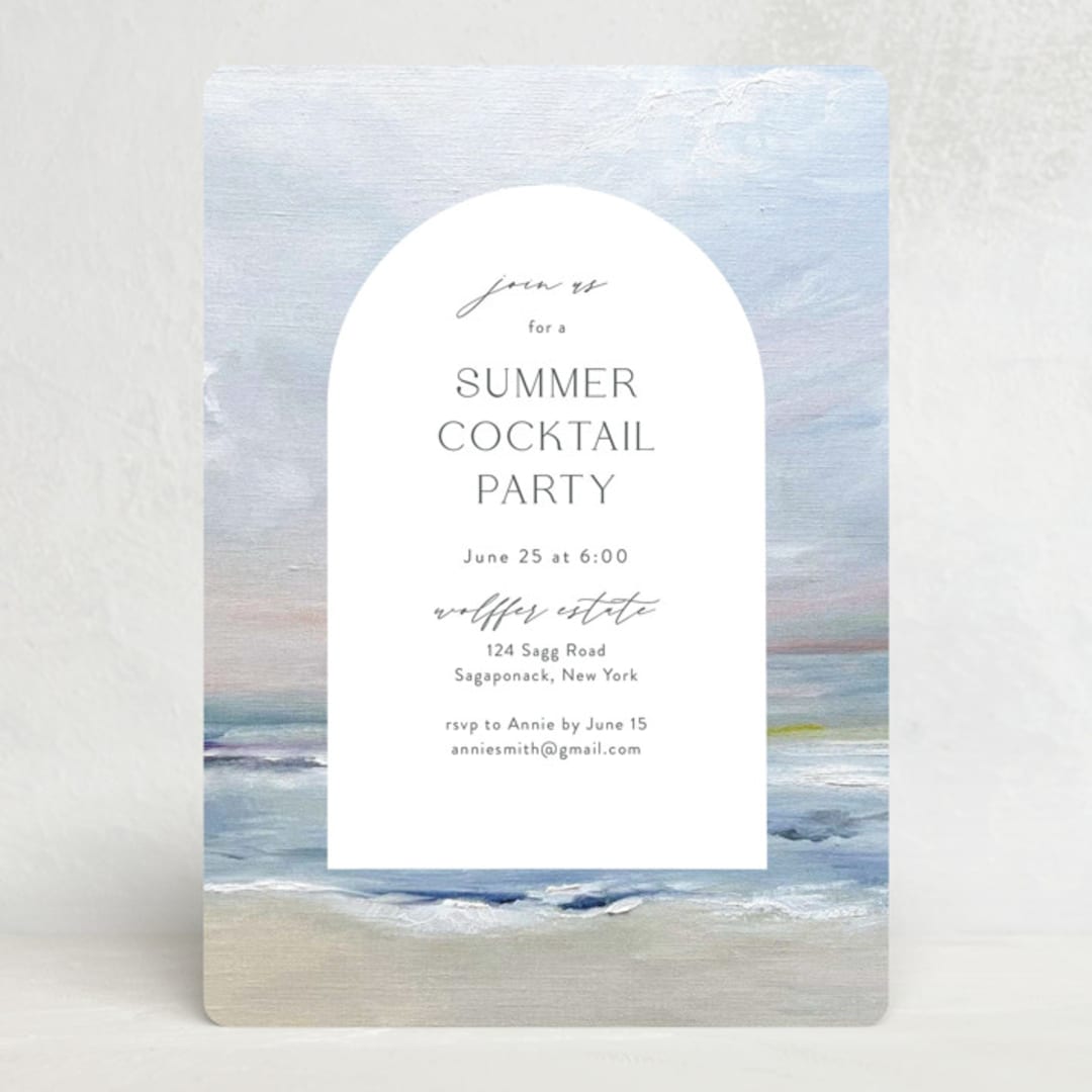 "Cocktails on the Beach" - Party Invitations in Sky by Nicoletta Savod - Front