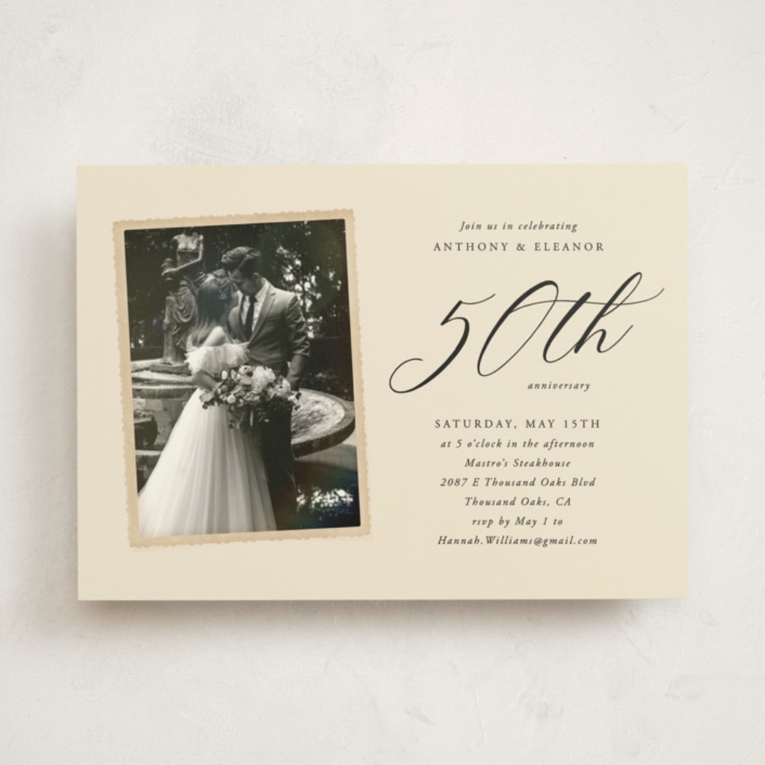 "Vintage photo" - Party Invitations in Golden by Kamala Nahas - Front