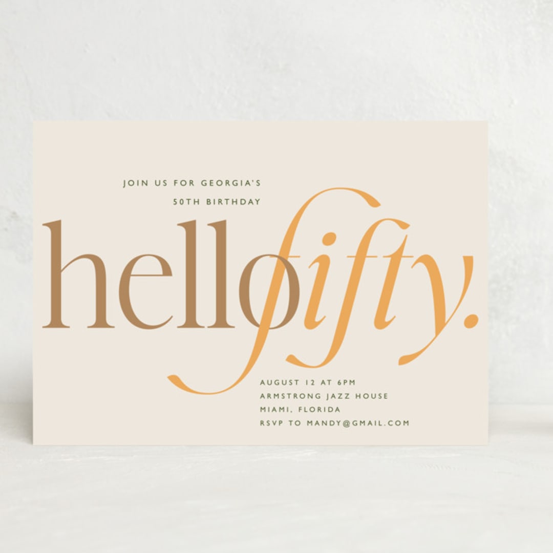 "modern fifty" - Party Invitations in Marigold by Vera Lim - Front