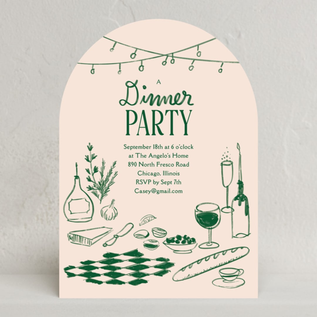 "Bistro" - Party Invitations in Peony by Baumbirdy - Front