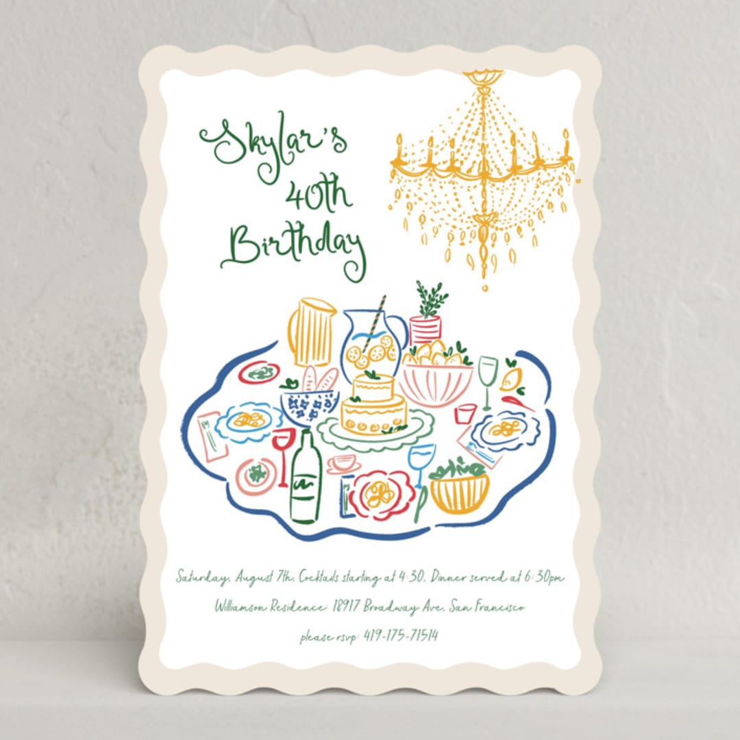 "Dinner Table" - Party Invitations in Lemon by Jenna Holcomb - Front
