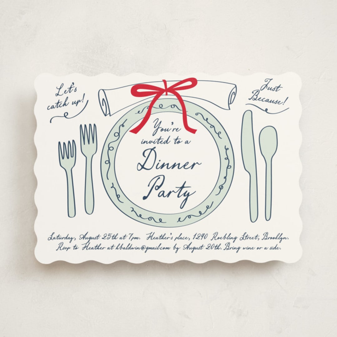 "Just Because" - Party Invitations in Teal by Jennifer Lew - Front