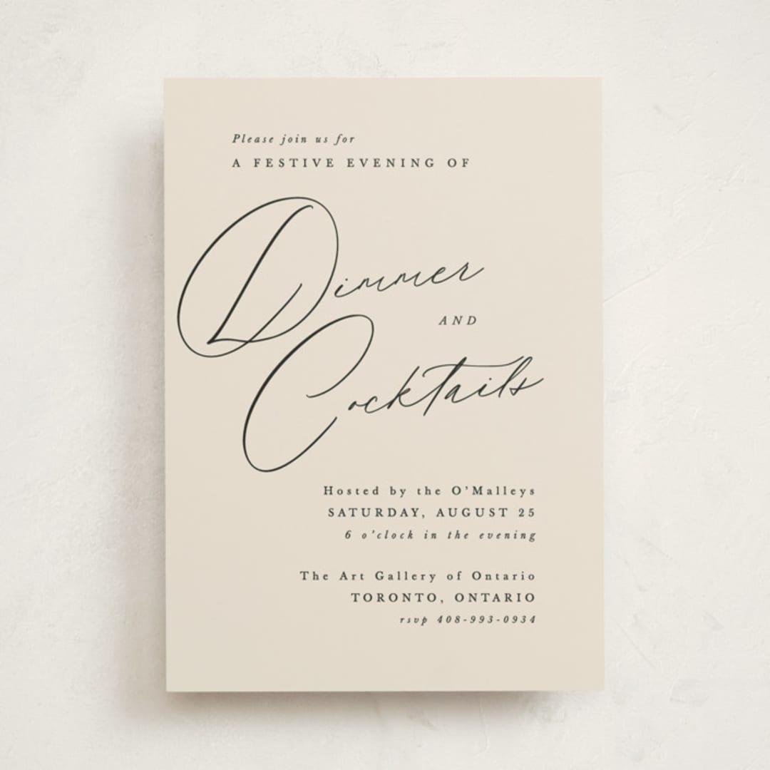 "Scripted Names" - Party Invitations in Ecru by Hooray Creative - Front