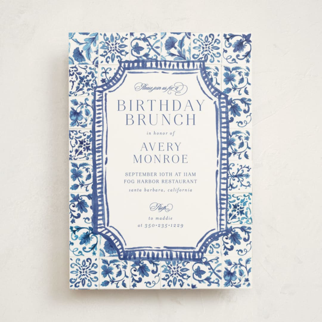 "Amalfi Coast" - Party Invitations in Cerulean by Jenna Holcomb - Front