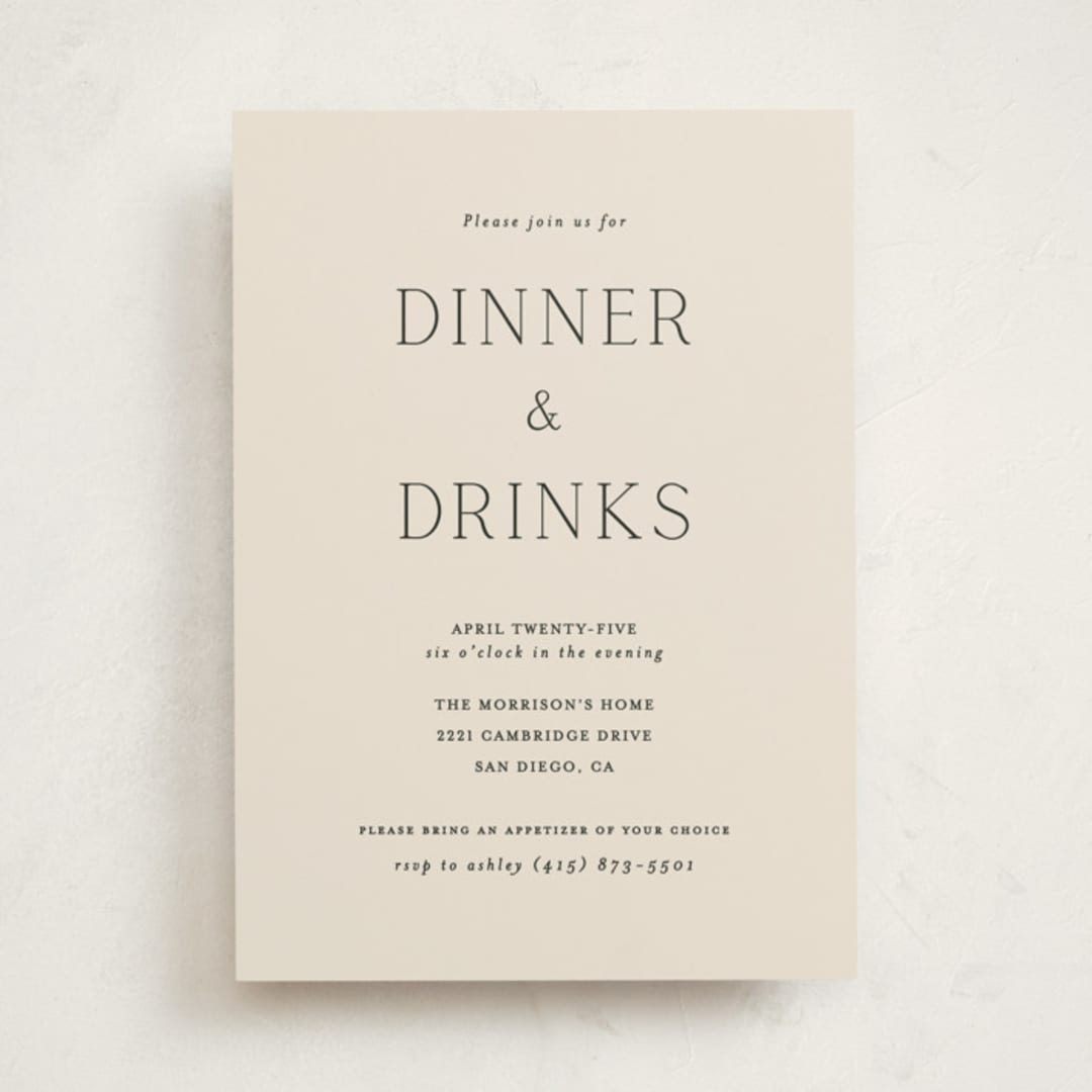"In Love" - Party Invitations in Linen by Vanessa Doyle - Front