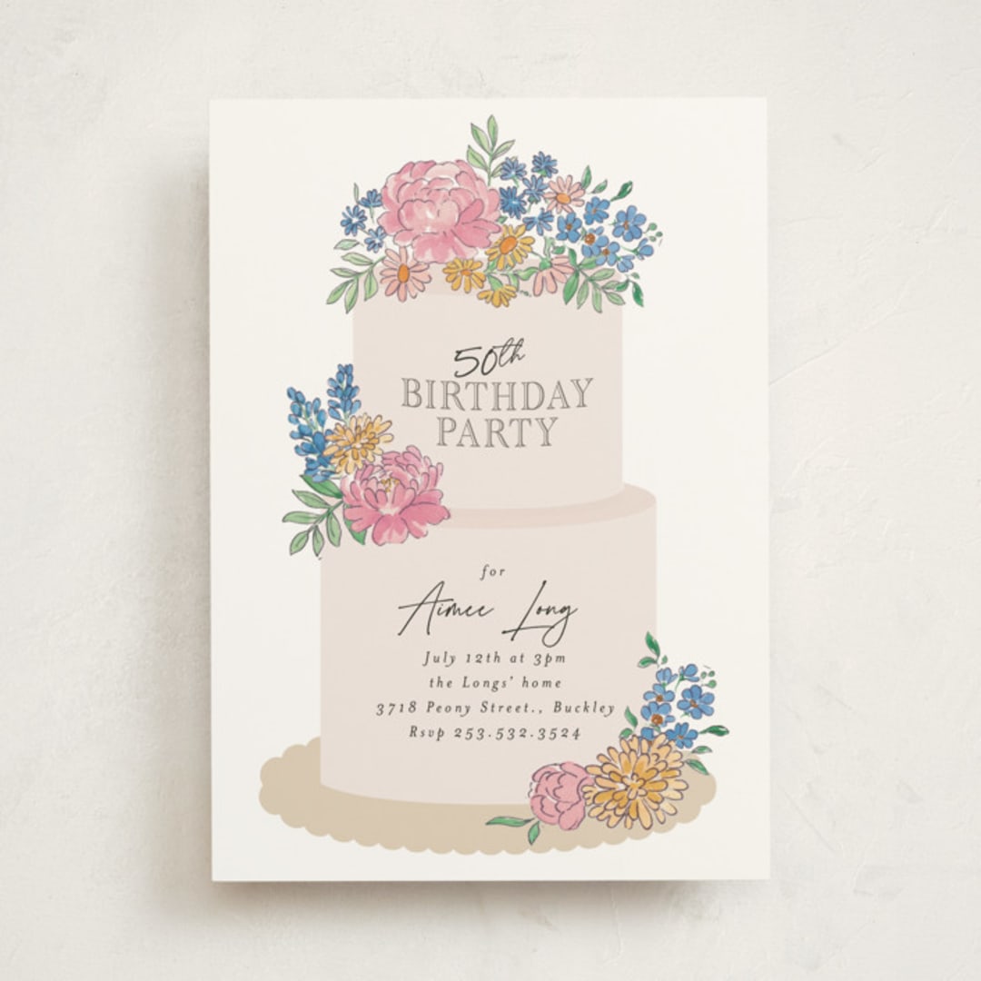 "Garden Cake" - Party Invitations in Summer by Itsy Belle Studio - Front