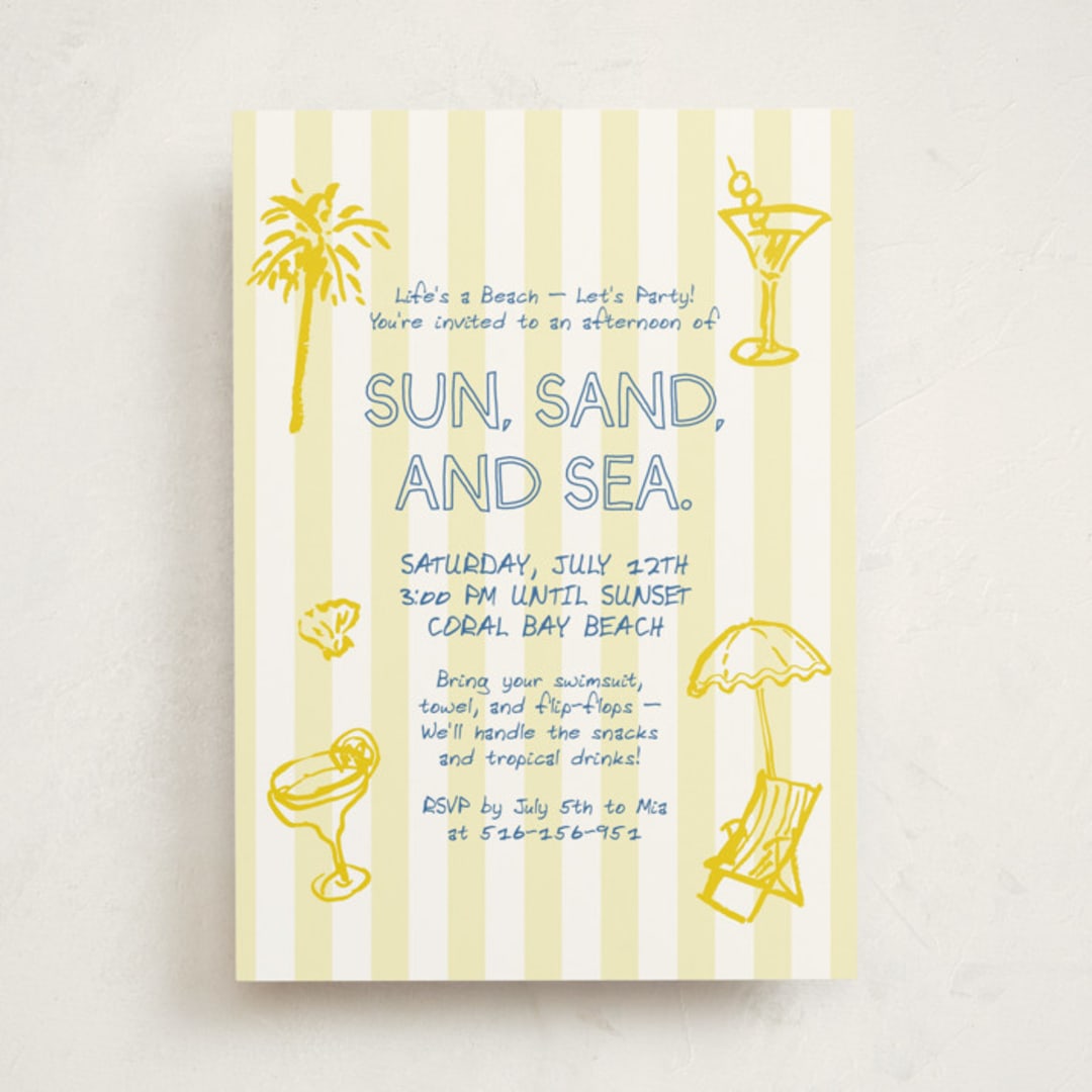 "beach icon" - Party Invitations in Sunny by Cass Loh - Front
