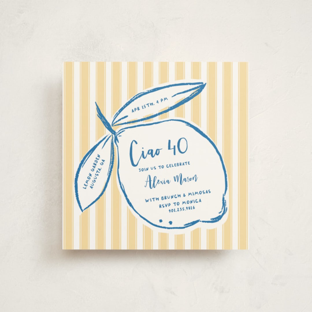"Citrine" - Party Invitations in Lemon by Jelena Vuletic - Front
