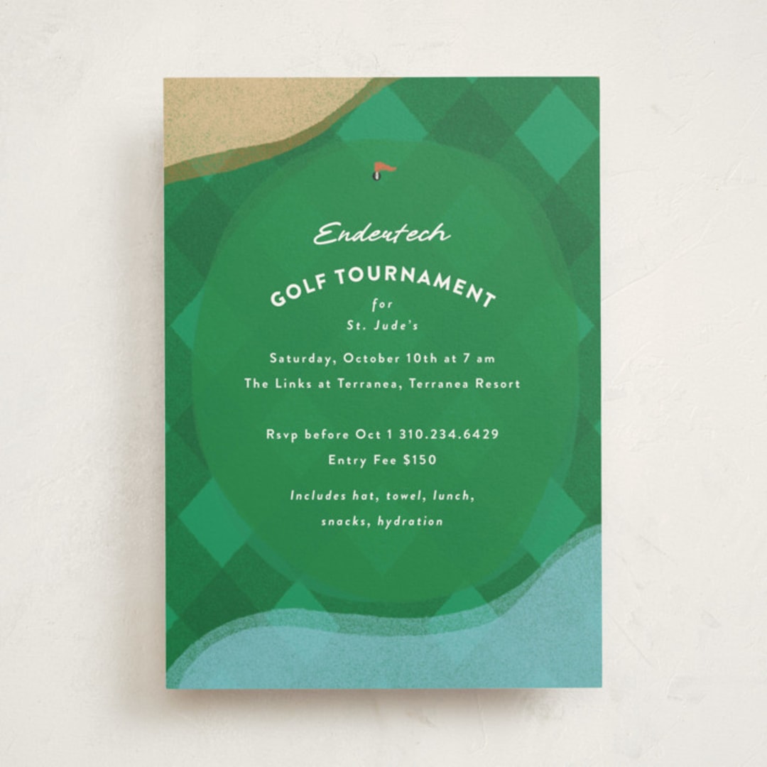 "Golf Course" - Party Invitations in Grass by Becky Nimoy - Front