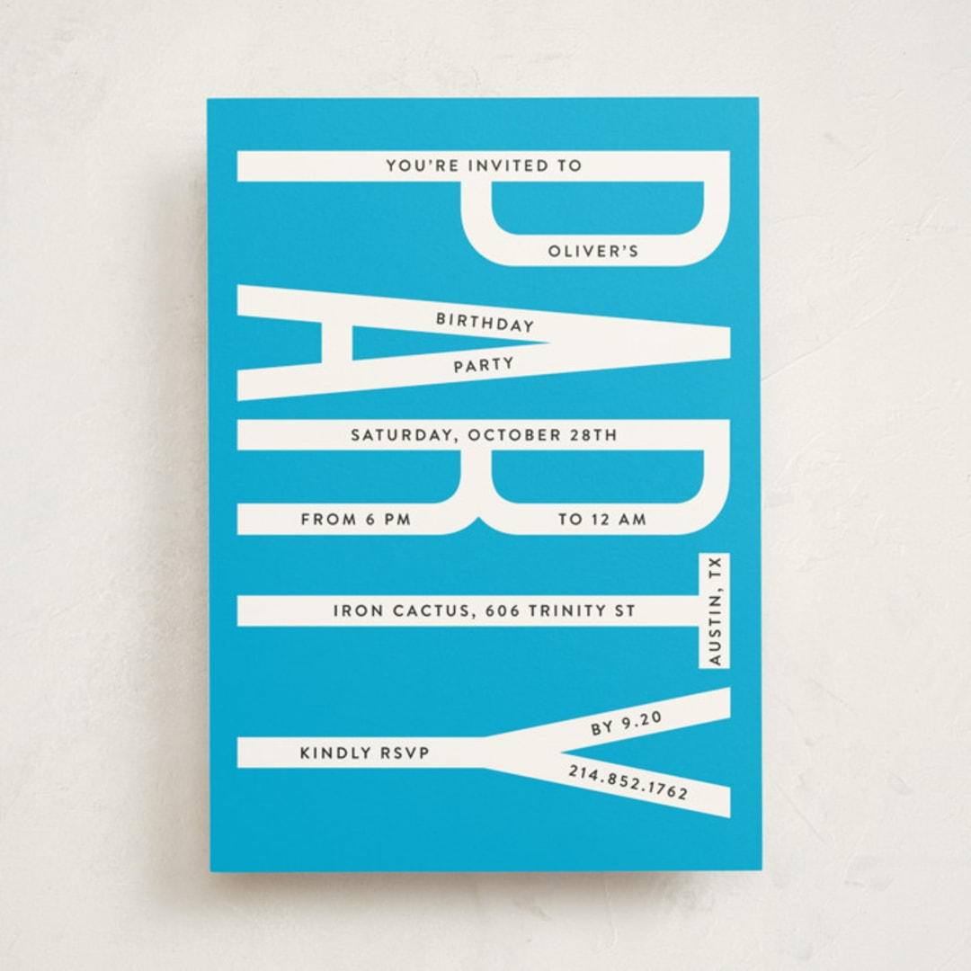 "Party" - Party Invitations in Pool by Gwen Bedat - Front