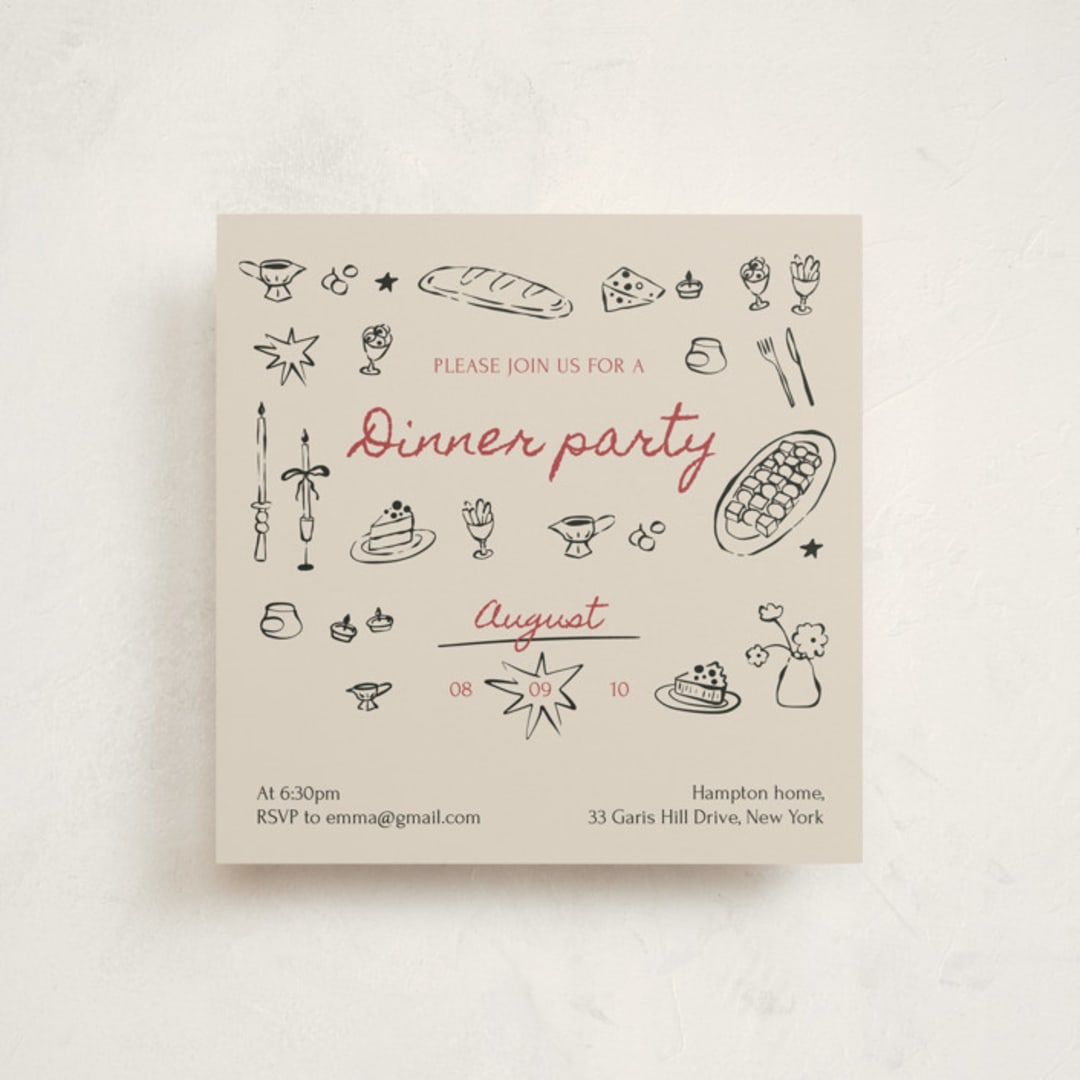 "Let’s Feast!" - Party Invitations in Classic by Zove Ahhh - Front