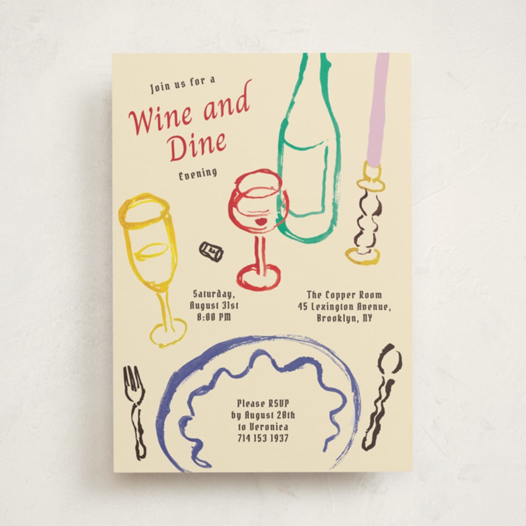 "Dine & Delight" - Party Invitations in Wonderland by Cass Loh - Front