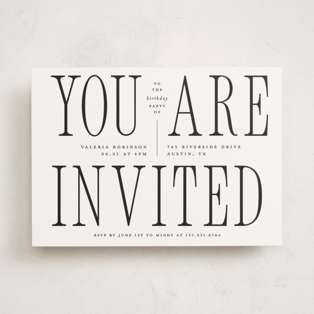 "Invited" - Party Invitations in Diamond by Claudia Orengo - Front