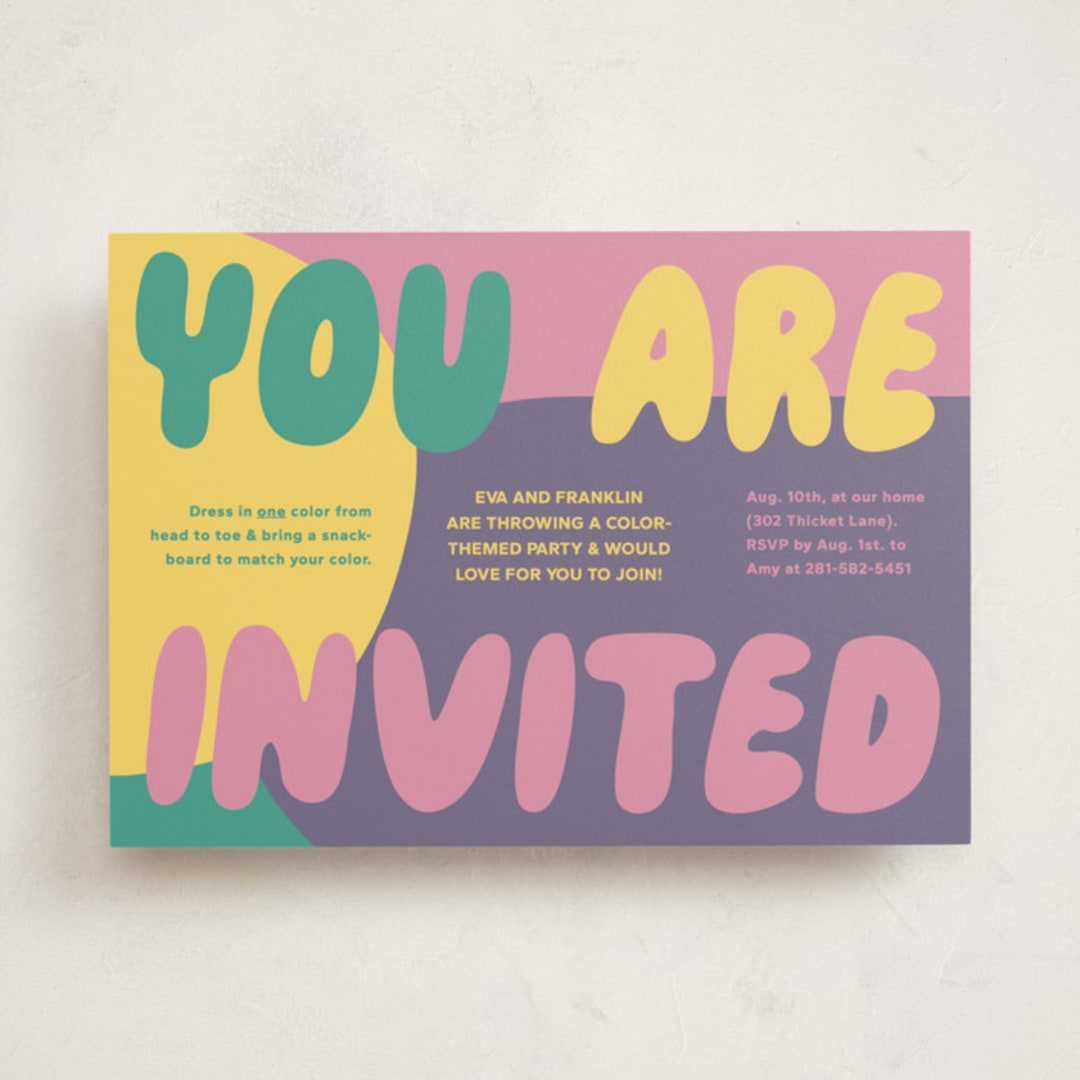 "Colorful Party" - Party Invitations in Rainbow by Kristin Oliversen - Front