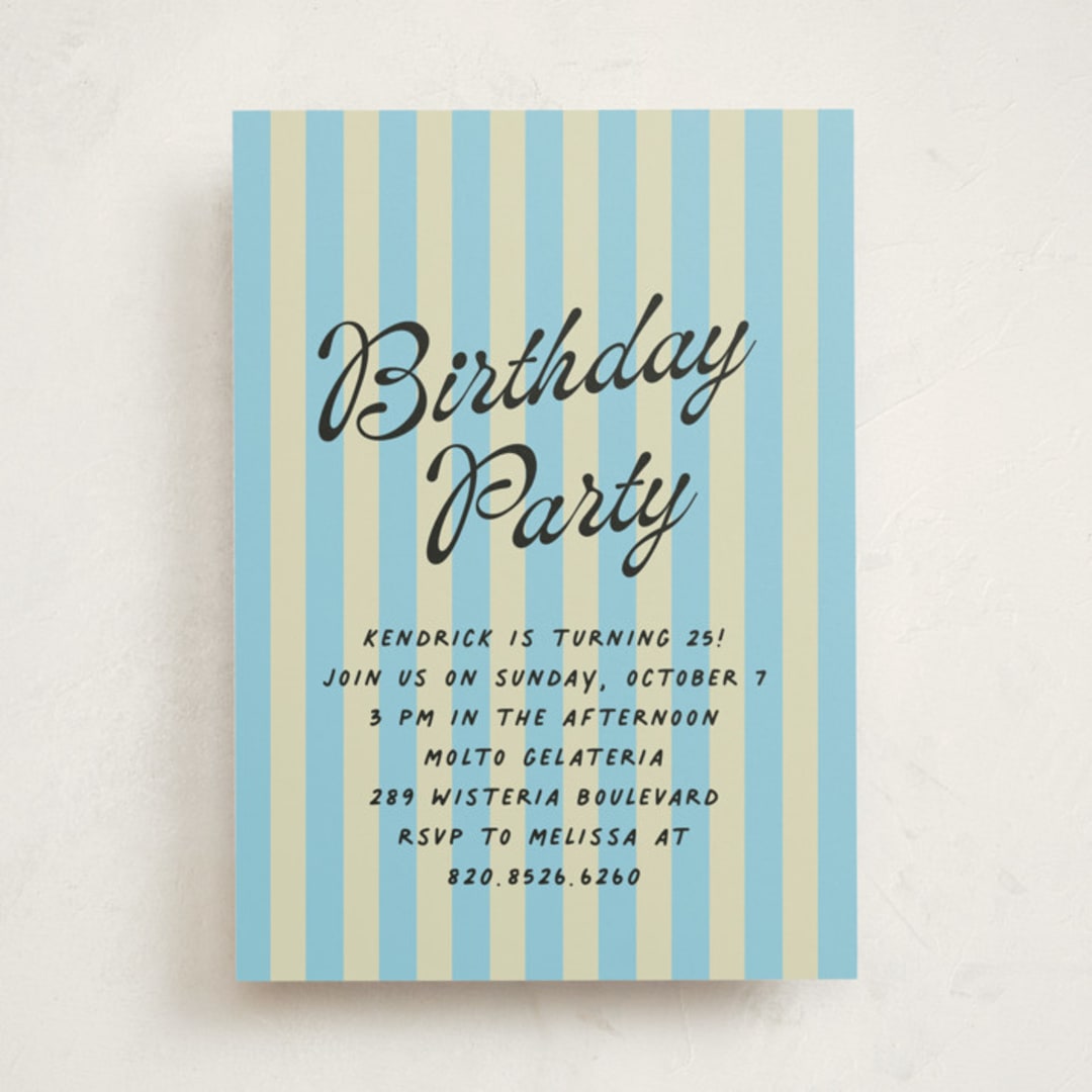 "calvin" - Party Invitations in Summer Blue by chocomocacino - Front