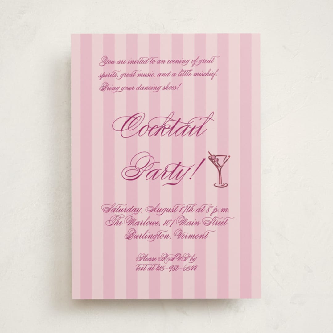 "Sip and Sway" - Party Invitations in Candy by Jennifer Elizabeth Johnson - Front