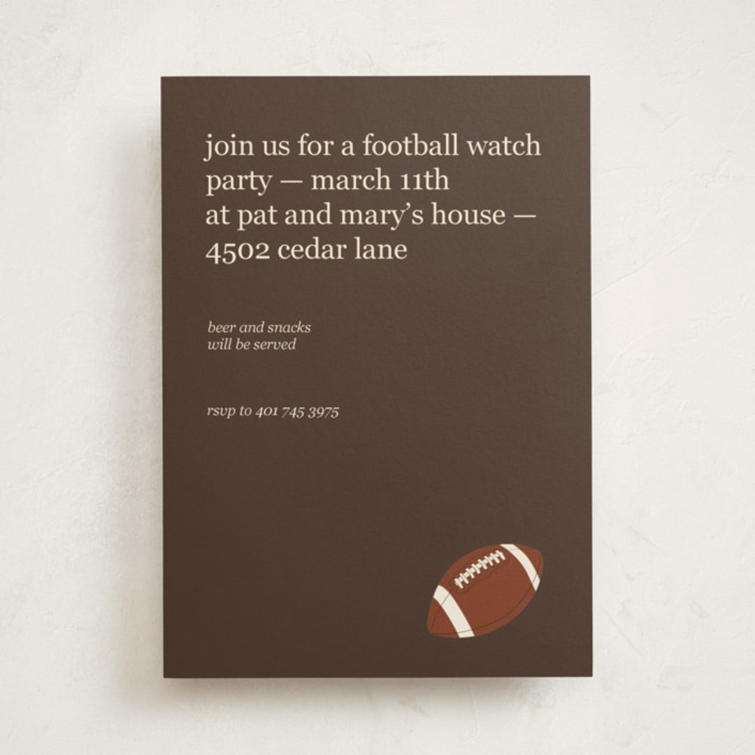"football watch party" - Party Invitations in Earth by Claire - Front