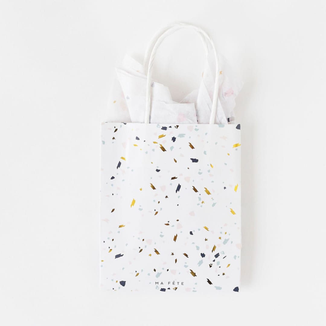 "Terrazzo  Gift Bags (4)" - Party Favor Bags in white by MA FÊTE