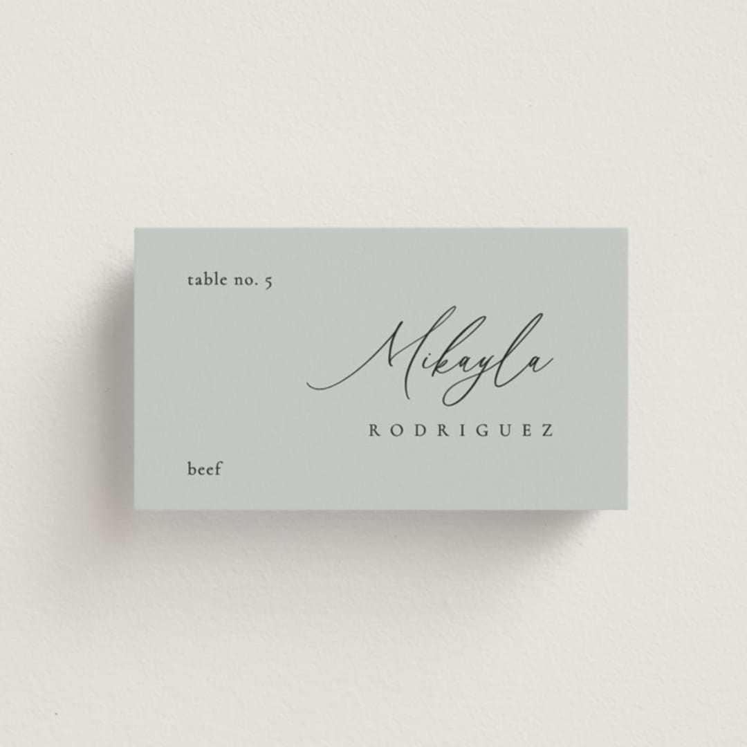 "Corner" - Place Cards - Beef in Sky by Kelly Schmidt - Front with Free Guest Printing