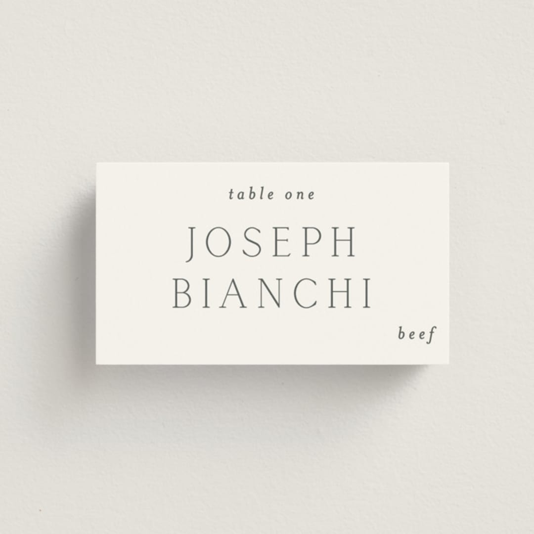 "In Love" - Place Cards - Beef in Cotton by Vanessa Doyle - Front