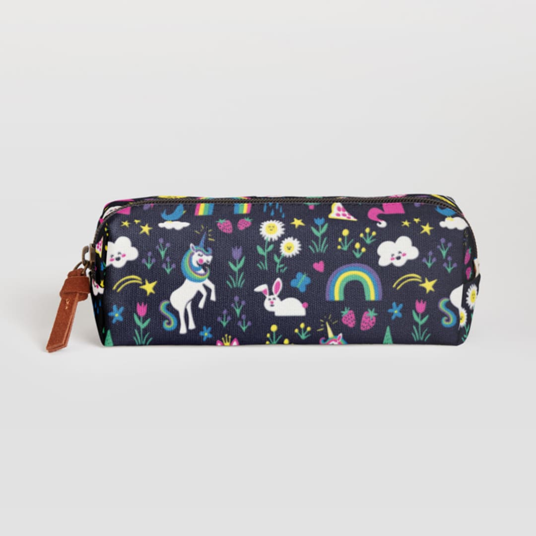 "Lovely World" - Pencil Case in Rainbow by Katie Zimpel - Pencil Case