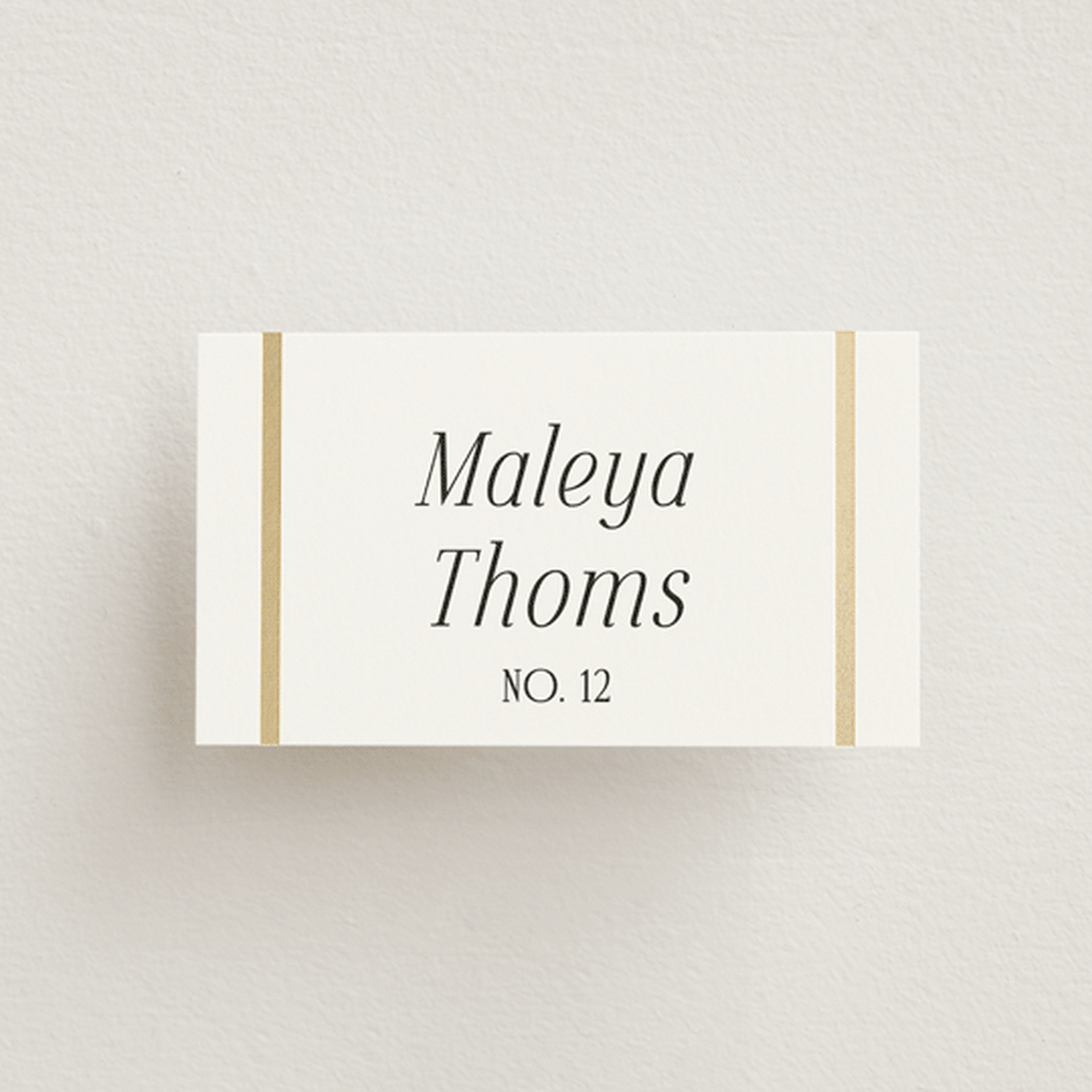"Magazine" - Place Cards in Lace by Kaydi Bishop - Front with Free Guest Printing