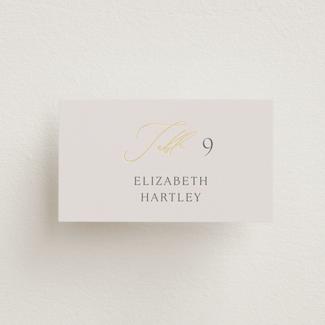 "Eloquent" - Place Cards in Ivory by Angela Thompson - Front with Free Guest Printing