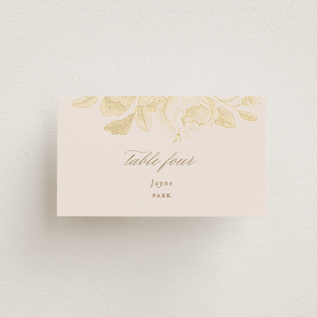 "Idyllic" - Place Cards in Petal by Design Lotus - Front with Free Guest Printing