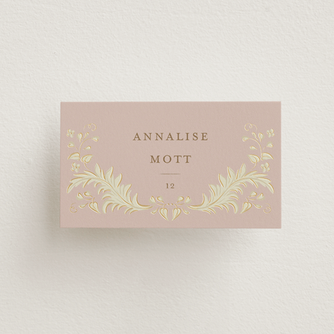 "French Train" - Place Cards in Rose by Ani Somi - Flat with Guest Name Printing
