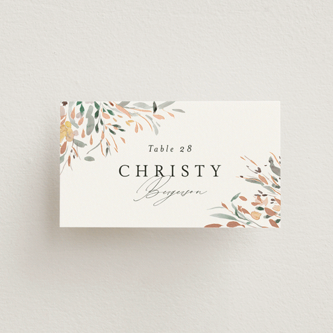 "Undone" - Place Cards in Garden by Itsy Belle Studio - Front with Free Guest Printing