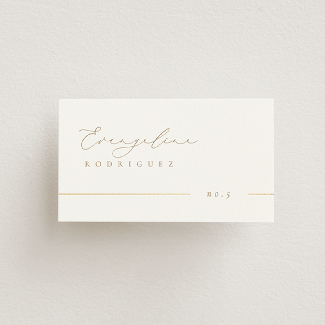 "London" - Place Cards in Brass by Kelly Schmidt - Front with Free Guest Printing