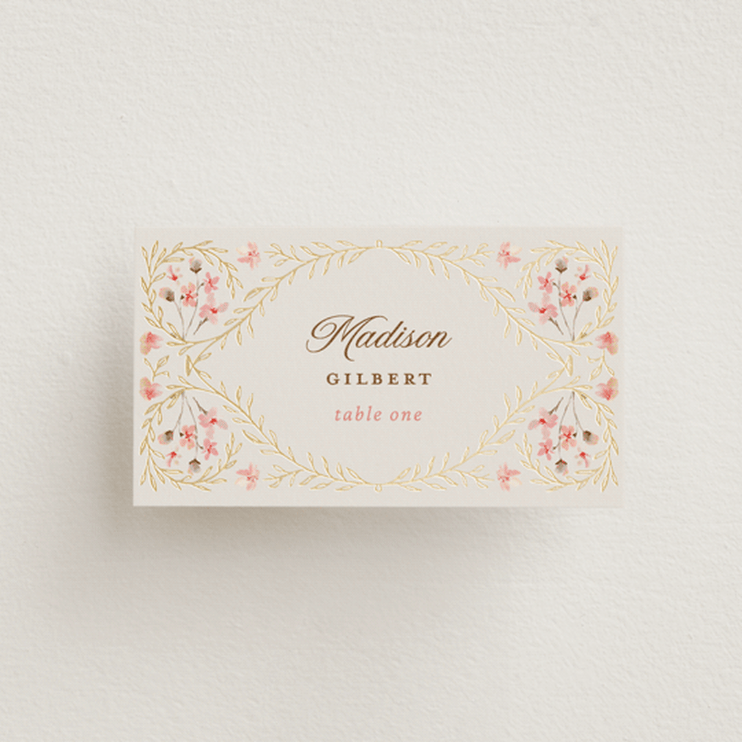 "Victorian" - Place Cards in Versailles by Claudia Orengo - Front with Free Guest Printing