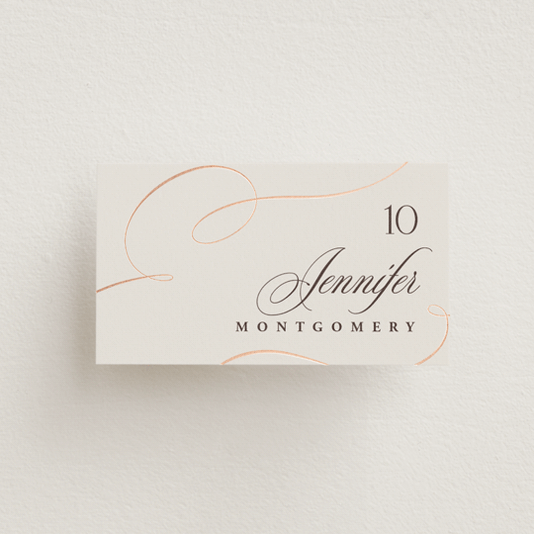 "And Centered" - Place Cards in Cream by Hooray Creative - Front with Free Guest Printing