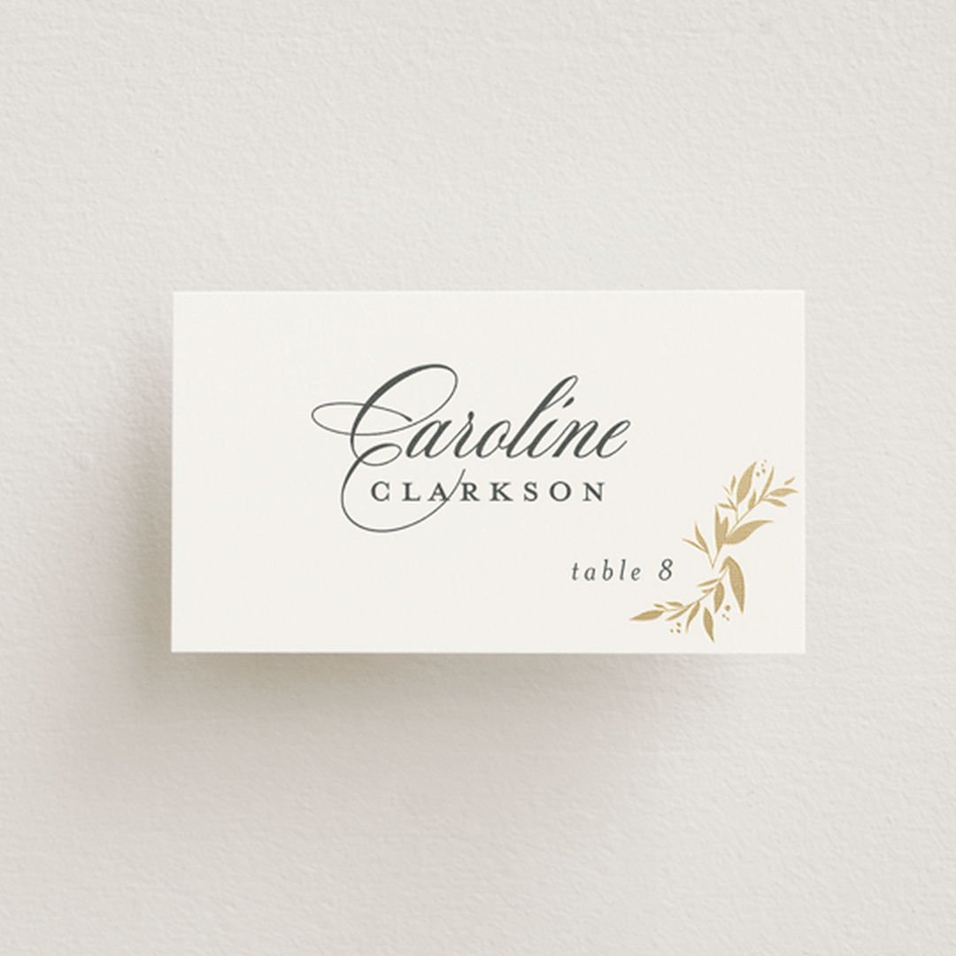 "Vining" - Place Cards in Chantilly by Jessica Williams - Front with Free Guest Printing
