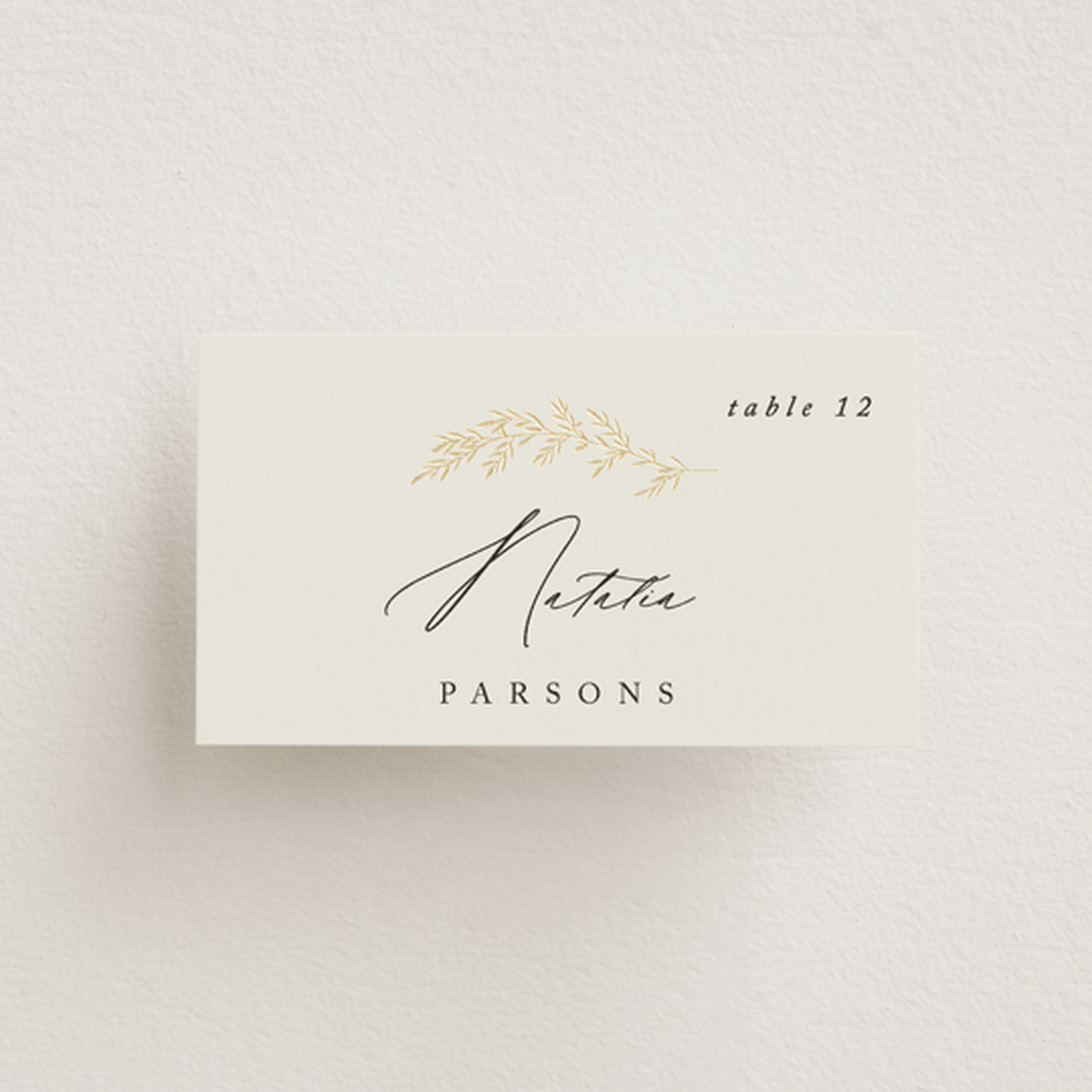"To Hold" - Place Cards in Ivory by Carolyn Nicks - Front with Free Guest Printing