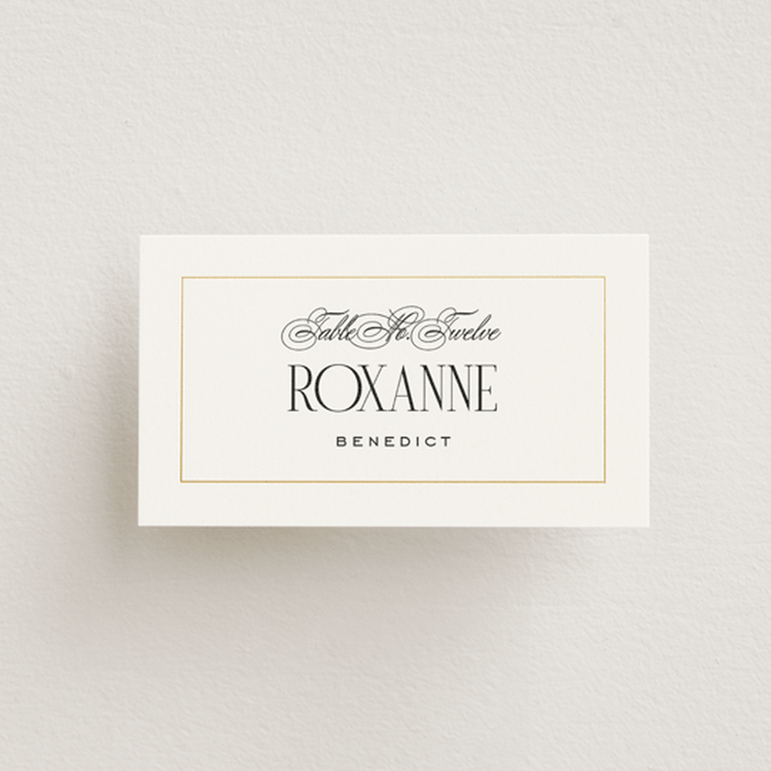 "Unite" - Place Cards in Opal by Leah Bisch - Front with Free Guest Printing