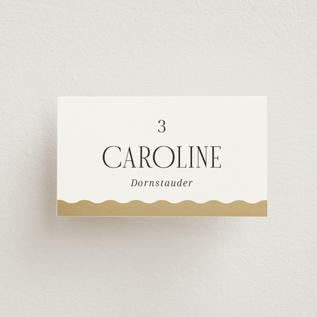 "Inventive" - Place Cards in Pepper by Olivia Raufman - Front with Free Guest Printing