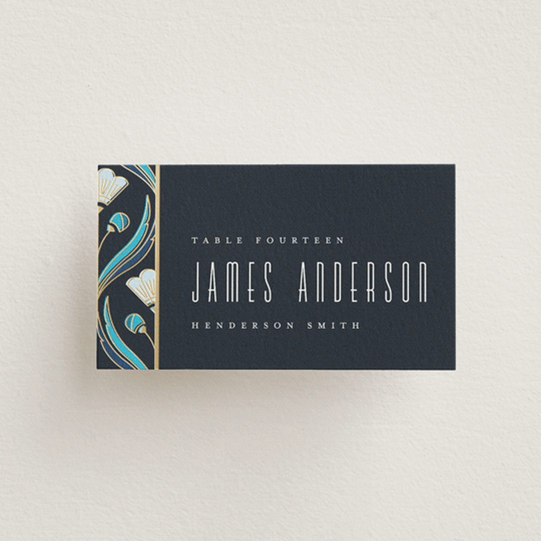 "Deco pattern" - Place Cards in Cote d'azur by Ana de Sousa - Front with Free Guest Printing