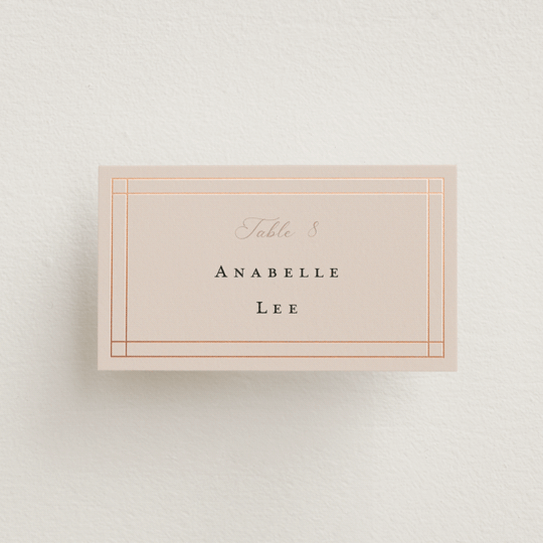"Champagne" - Place Cards in Rose by Ani Somi - Front with Free Guest Printing