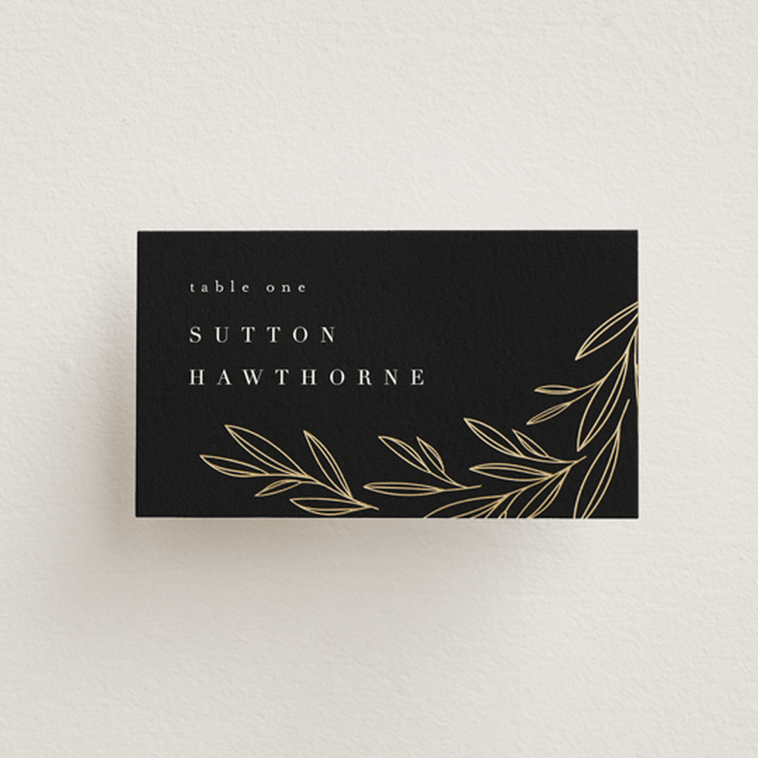 "Bianca" - Place Cards in Ink by Kristie Kern - Front with Free Guest Printing