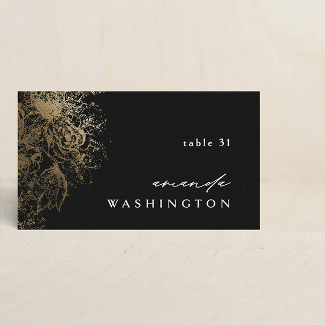 "fairytale dust" - Place Cards in Midnight by Phrosné Barwood - Front with Free Guest Printing