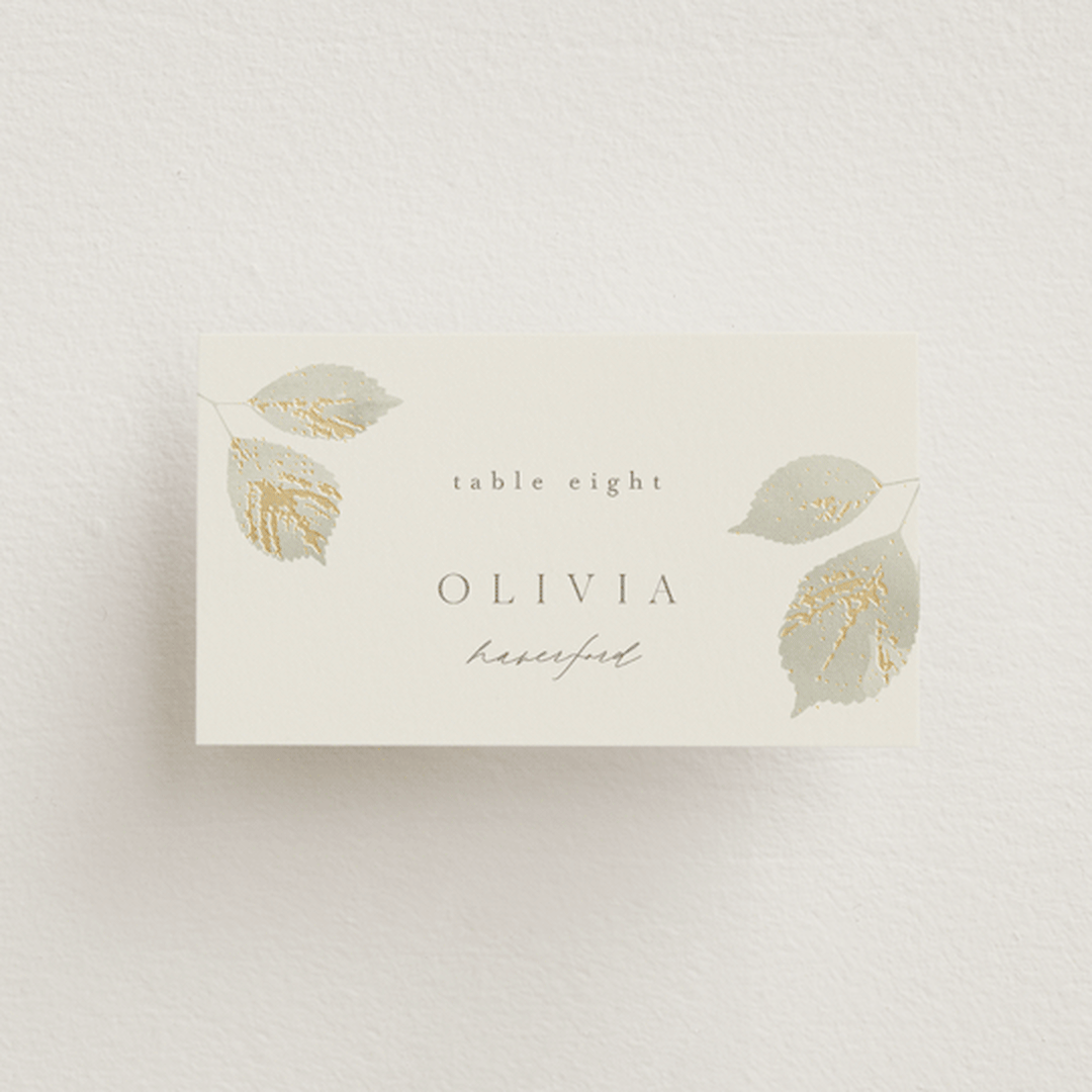 "Sonnet" - Place Cards in Meadow by Kristie Kern - Front with Free Guest Printing
