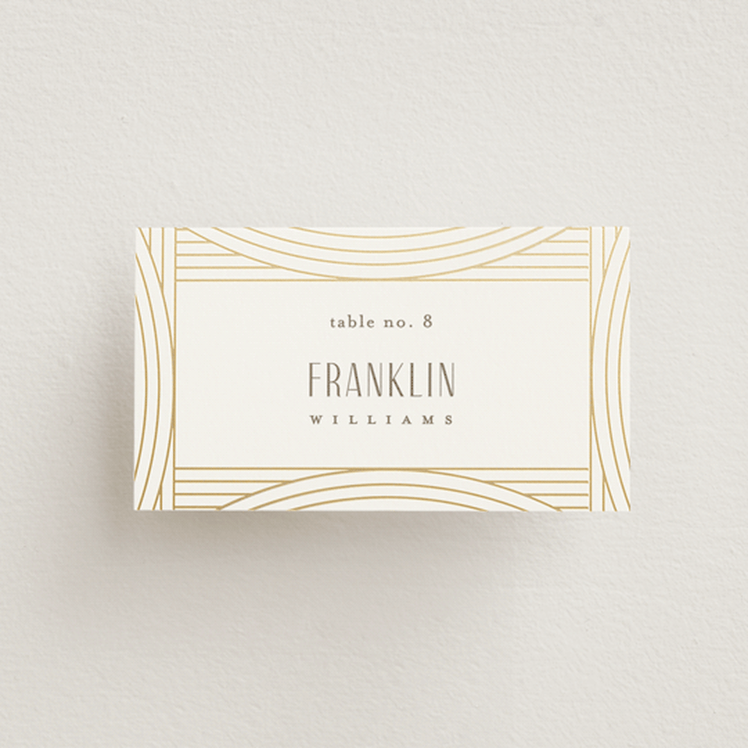 "Moderne" - Place Cards in Alabaster by Pixel and Hank - Front with Free Guest Printing
