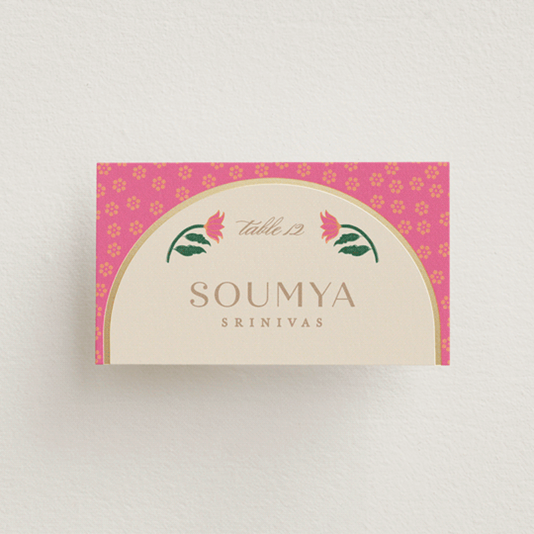 "Indian garden" - Place Cards in Pistachio by Creo Study - Front with Free Guest Printing