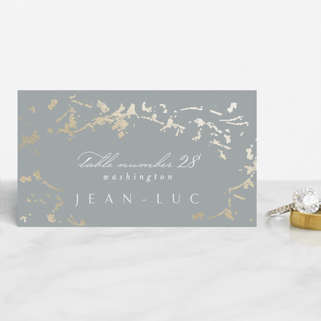 "love drops" - Place Cards in Pale by Phrosné Barwood - Front with Free Guest Printing